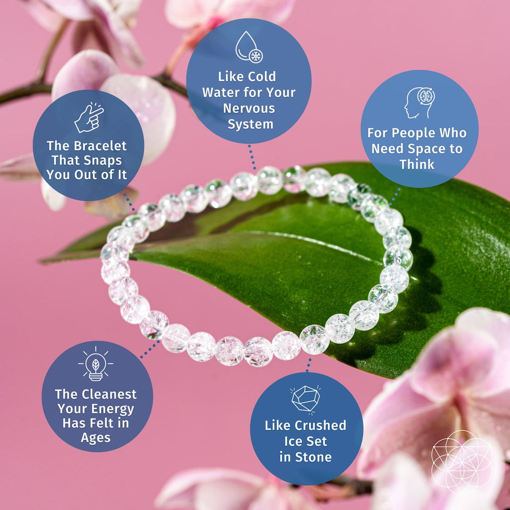 Ice Quartz Crystal Bracelet – 6mm Natural Stone Beads