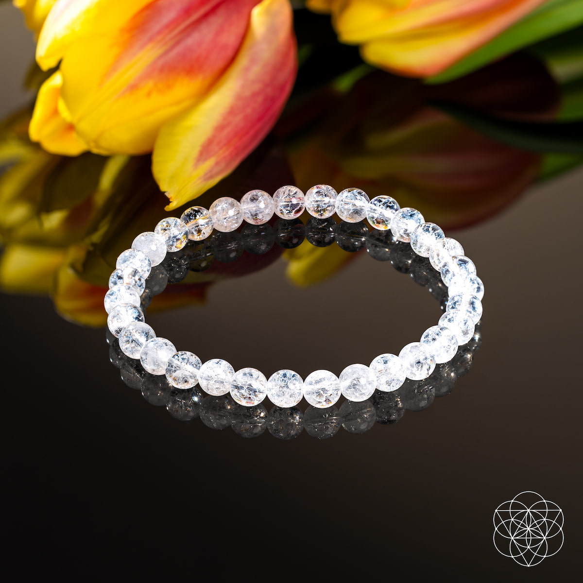 Ice Quartz Crystal Bracelet – 6mm Natural Stone Beads