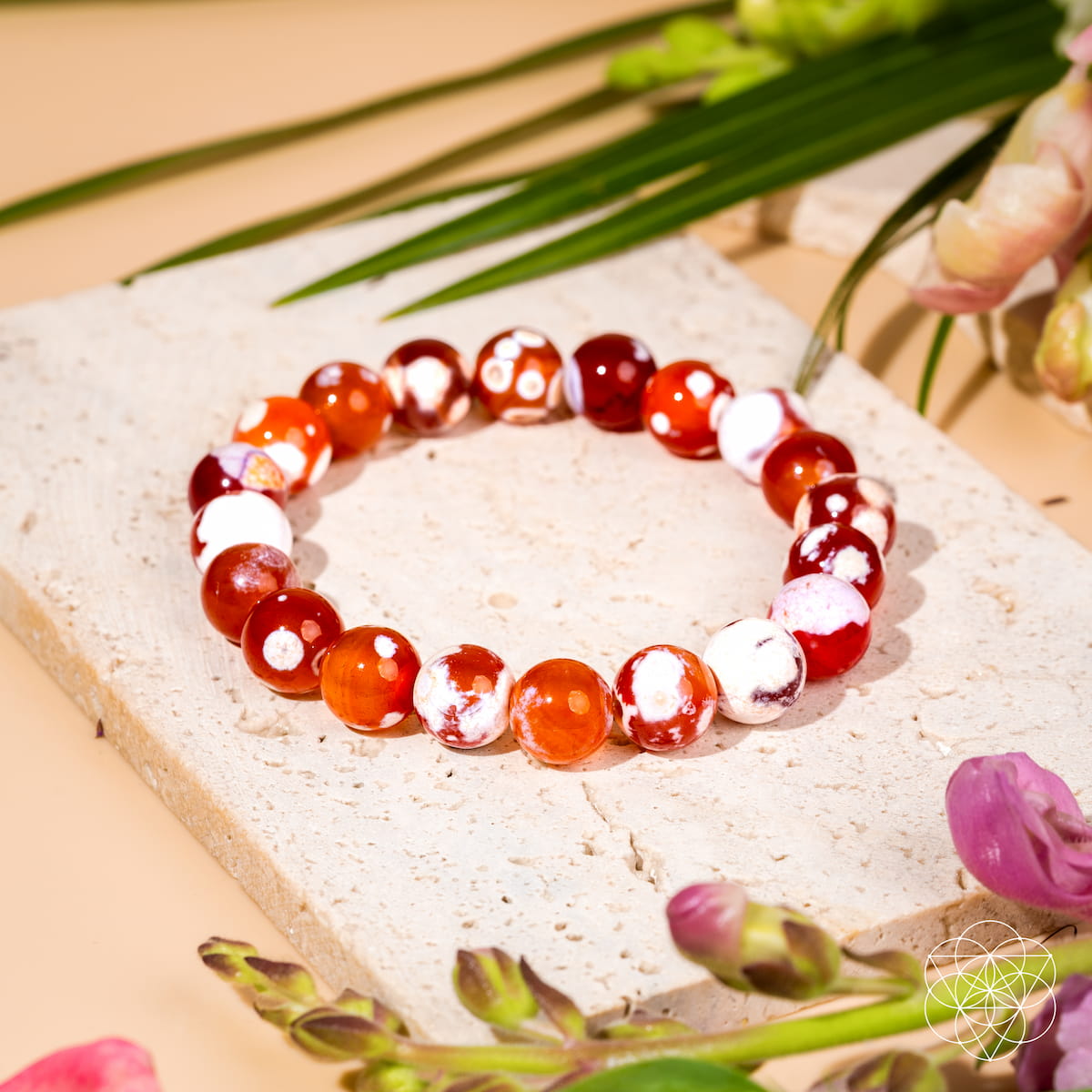 Carnelian & Orca Agate Crystal Bracelet – Natural Stone