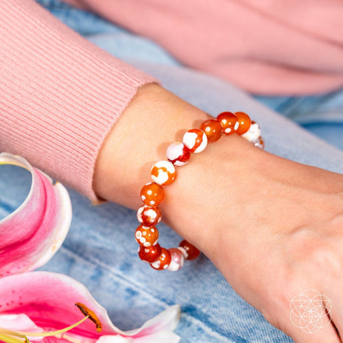Carnelian & Orca Agate Crystal Bracelet – Natural Stone