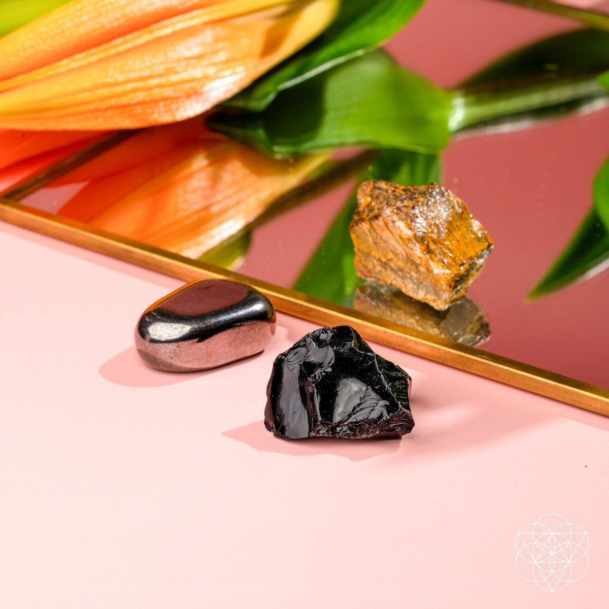 Protection Crystal Trio – Obsidian, Tiger's Eye & Hematite