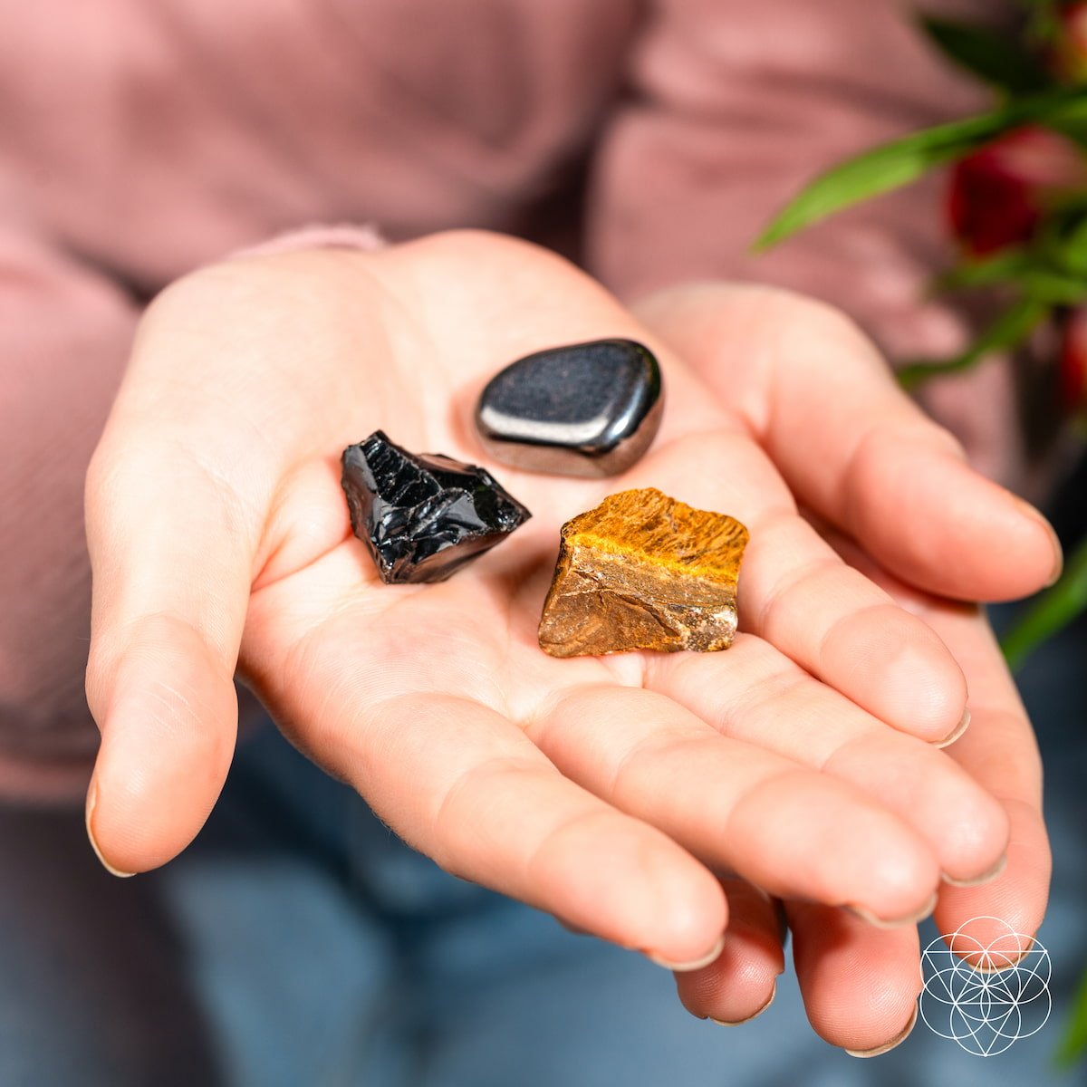 Protection Crystal Trio – Obsidian, Tiger's Eye & Hematite